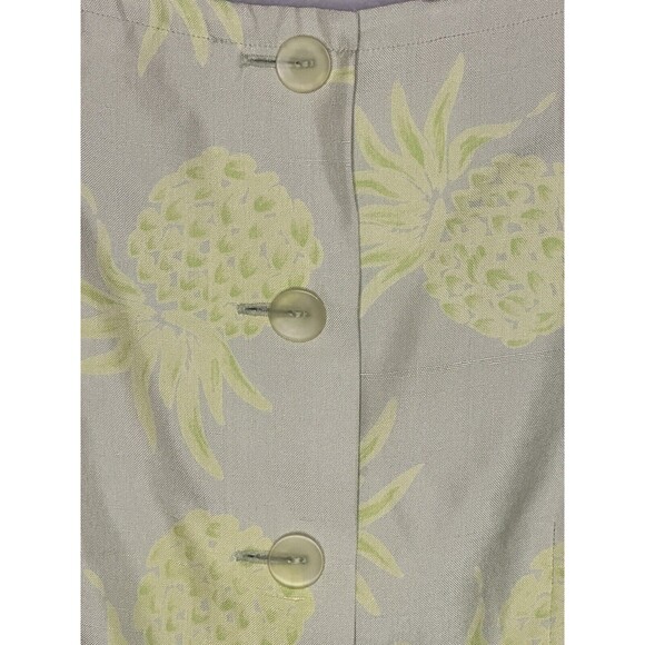 Kay Unger Cocktail Dress Sz 4 Pineapples Sleeveless Button Back - Picture 5 of 5